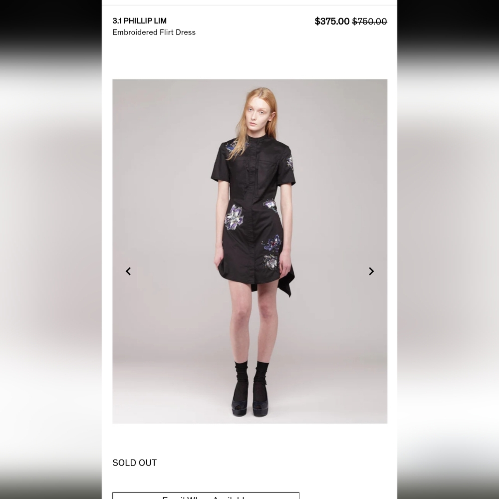 3.1 Philip Lim embroidered navy dress